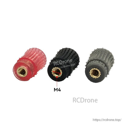 RJX 1 Pair V2 M4 Rocker Joystick, RJX V2 M4 rocker joystick thumb stick caps with knurled grip and brass threaded insert, in red, black and gray