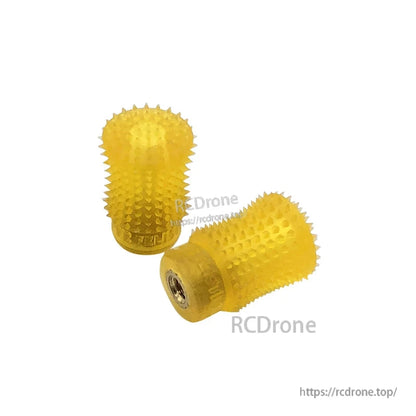 RJX 1 Pair V2 M4 Rocker Joystick, Pair of yellow textured RJX V2 M4 rocker joystick thumb grips with metal threaded insert