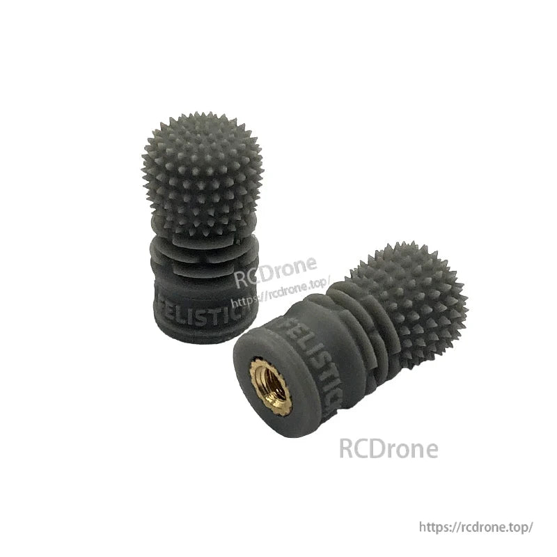 RJX 1 Pair V3 M4 Anti-Slip Gimbal Stick, Pair of RJX V3 anti-slip gimbal sticks with spiked rubber grip tops and M4 threaded brass insert