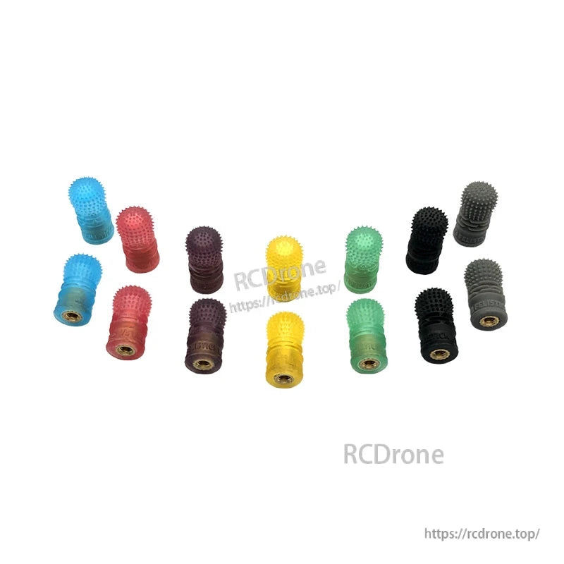 RJX 1 Pair V3 M4 Anti-Slip Gimbal Stick, Assorted color anti-slip M4 gimbal stick ends with textured thumb grips and brass threaded inserts