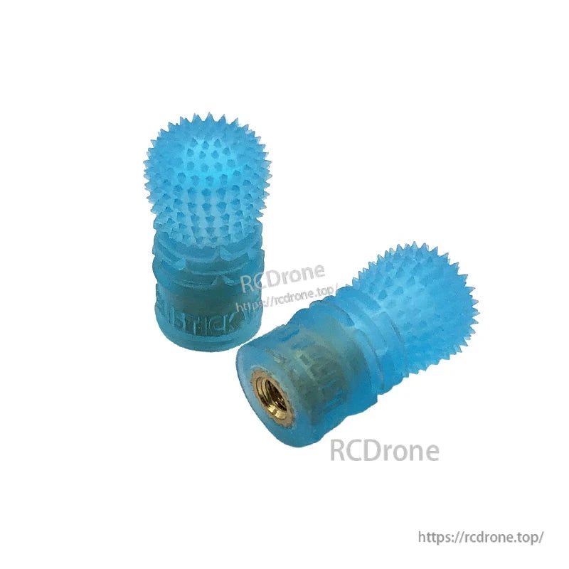 RJX 1 Pair V3 M4 Anti-Slip Gimbal Stick, Pair of blue anti-slip RC transmitter gimbal stick ends with textured grips and M4 threaded insert