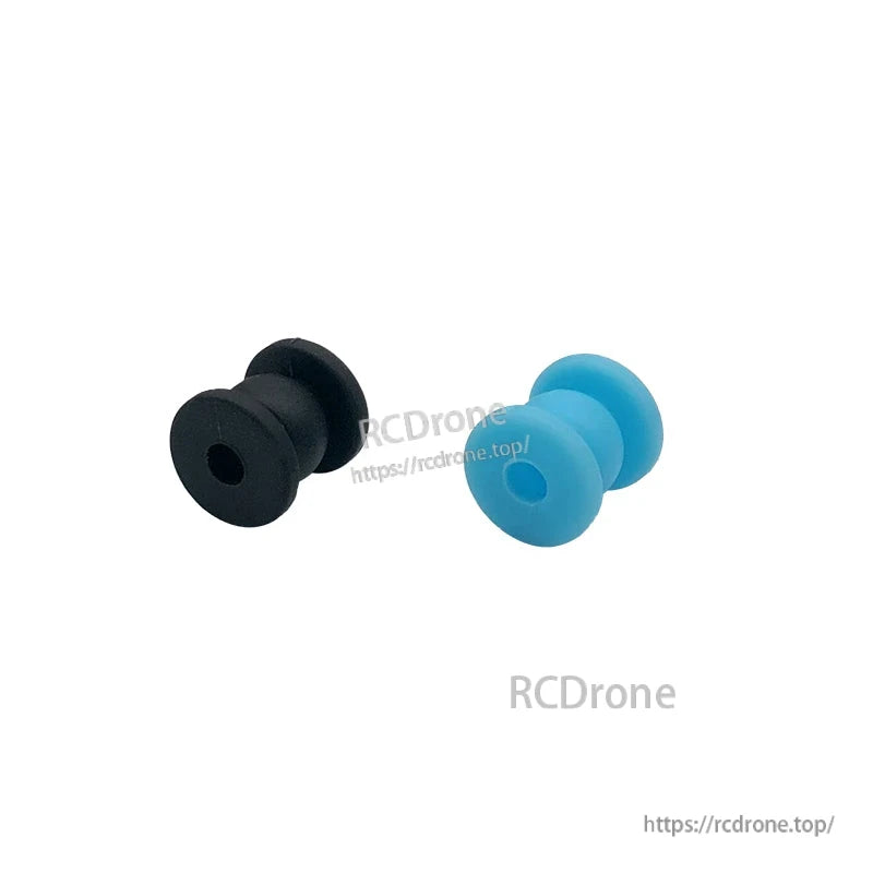 Black and blue silicone anti-vibration damping balls with a center mounting hole for shock absorption