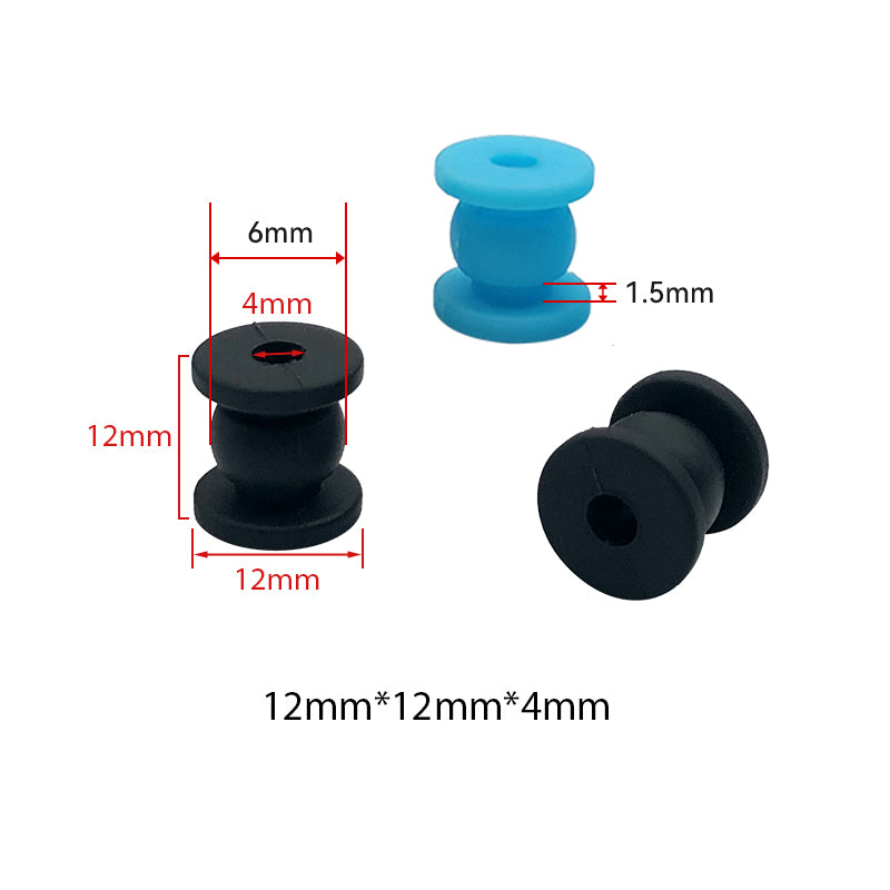 RJX 100pcs 12x12x4mm Silicone Anti-Vibration Damping Balls, 4mm ID Shock Absorber Ball Damper