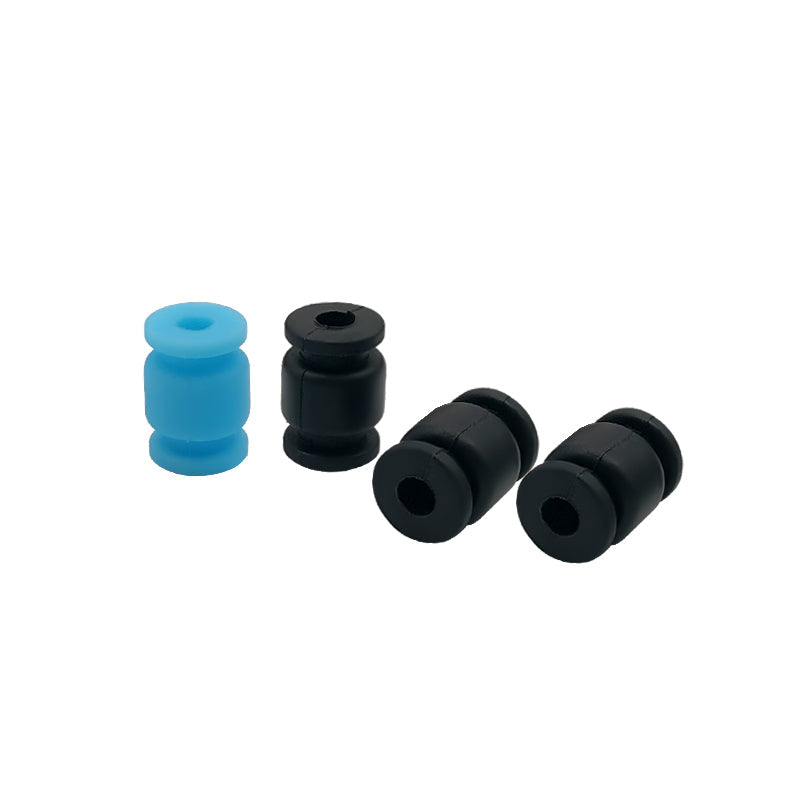 RJX 100pcs 13x9x3.5mm Silicone Damping Ball, Silicone damping balls for RC parts, barrel-shaped bushings with center holes in blue and black