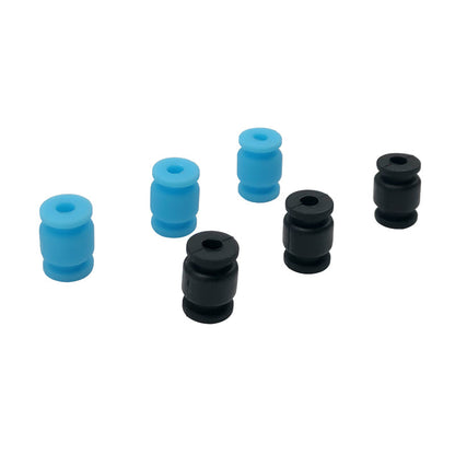 RJX 100pcs 13x9x3.5mm Silicone Damping Ball, Blue and black silicone damping balls with center holes for vibration isolation mounts