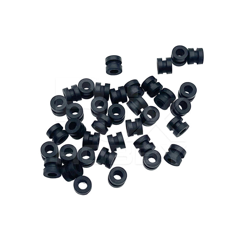 RJX 100pcs 3x5x6mm Damping Ball, RJX black rubber damping balls/grommets with center hole, multi-pack for vibration isolation and mounting