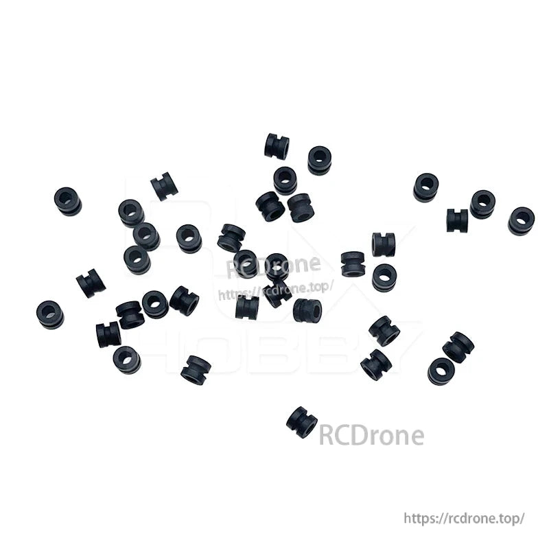 RJX 100pcs 3x5x6mm Damping Ball, Assorted small black rubber damping balls/grommets for RC and drone builds, RJX 3x5x6mm pack