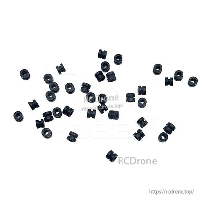 RJX 100pcs 3x5x6mm Damping Ball, Assorted small black rubber damping balls/grommets for RC and drone builds, RJX 3x5x6mm pack