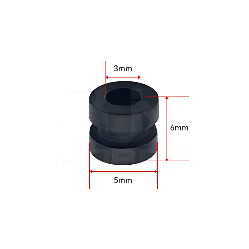 RJX 100pcs 3x5x6mm Damping Ball, RJX rubber damping ball grommet with 3mm inner hole, 5mm outer diameter and 6mm height