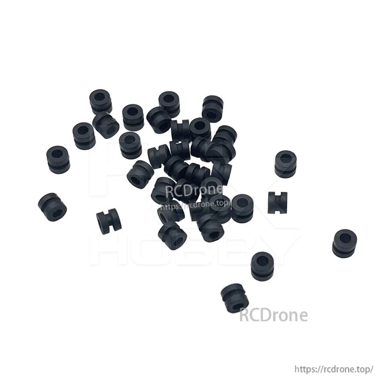 RJX 100pcs 3x5x6mm Damping Ball, Black rubber damping balls and grommets set for RC builds, small cylindrical inserts in assorted pieces