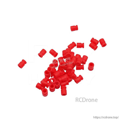 RJX 100pcs 3x5x7mm Damping Ball, Red silicone damping balls (3x5x7mm) for RC models, small anti-vibration grommets in bulk pack