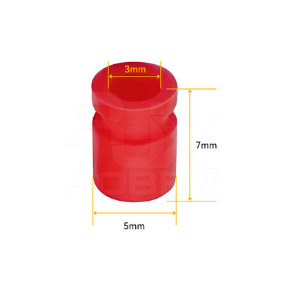 RJX 100pcs 3x5x7mm Damping Ball, Red RJX damping ball grommet, 5mm diameter x 7mm tall with 3mm inner hole for vibration isolation