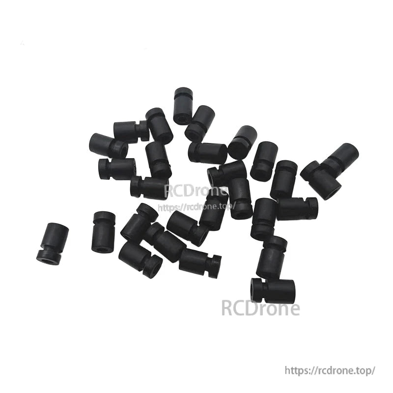 RJX 100pcs 3x6x10mm Silicone Damping Ball, Black silicone damping balls/bushings, small cylindrical vibration dampers for RC or drone frames