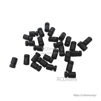 RJX 100pcs 3x6x10mm Silicone Damping Ball, Black silicone damping balls/bushings, small cylindrical vibration dampers for RC or drone frames
