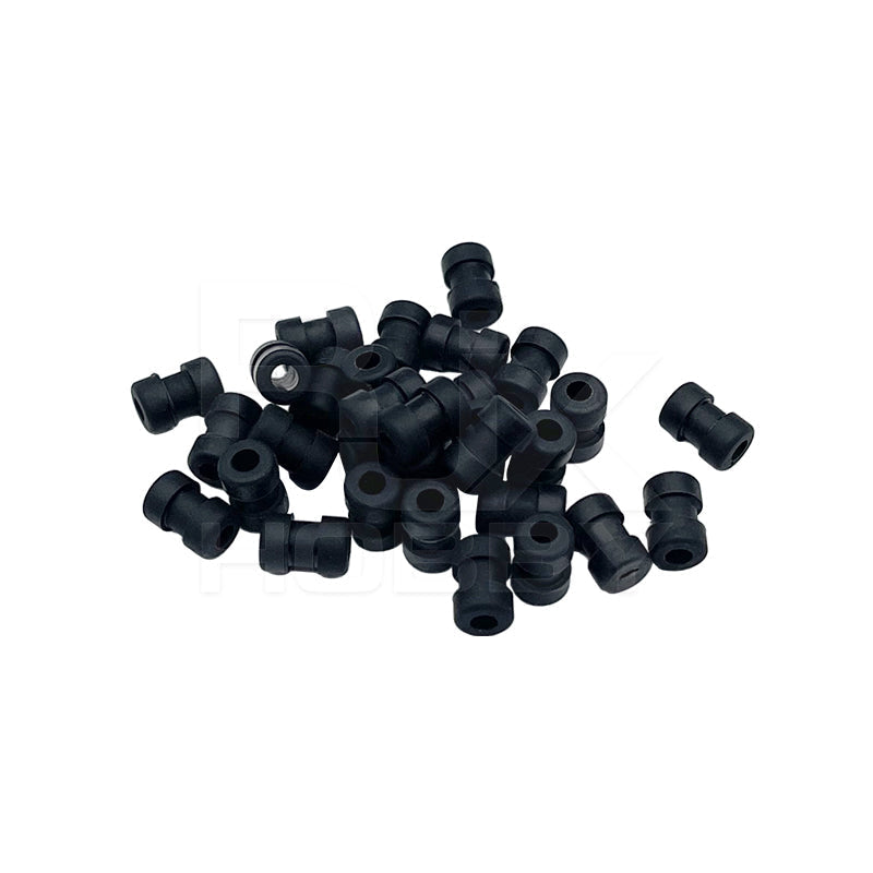 RJX 100pcs Damping Ball, Black rubber damping balls with center holes, pack of small vibration isolators for RC or drone mounting
