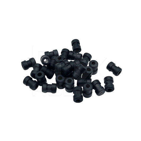 RJX 100pcs Damping Ball, Black rubber damping balls with center holes, pack of small vibration isolators for RC or drone mounting