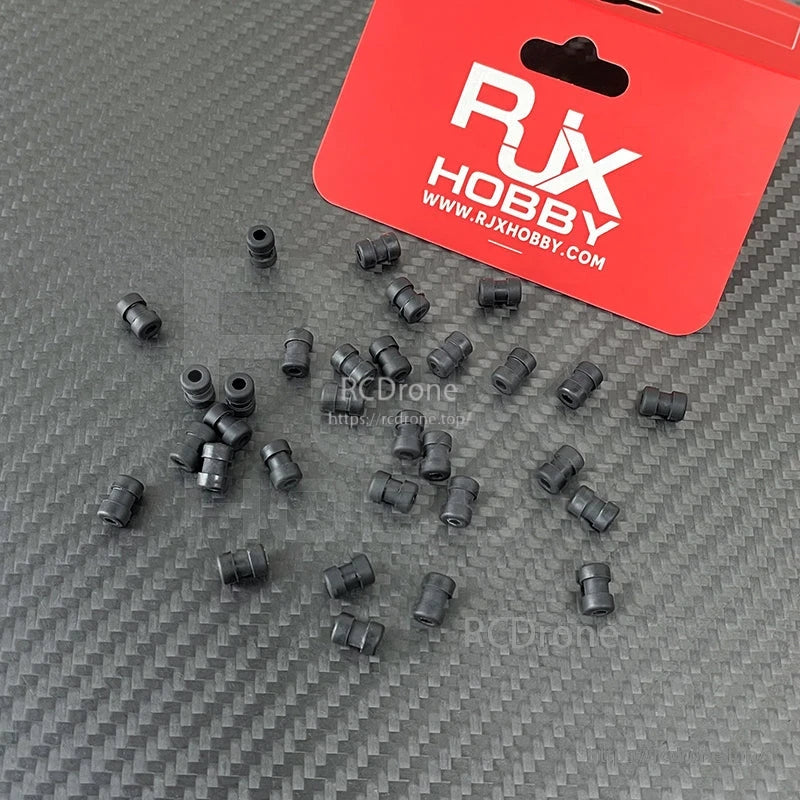 RJX 100pcs Damping Ball, RJX Hobby black rubber damping balls/grommets for RC or drone vibration isolation, bulk pack pieces
