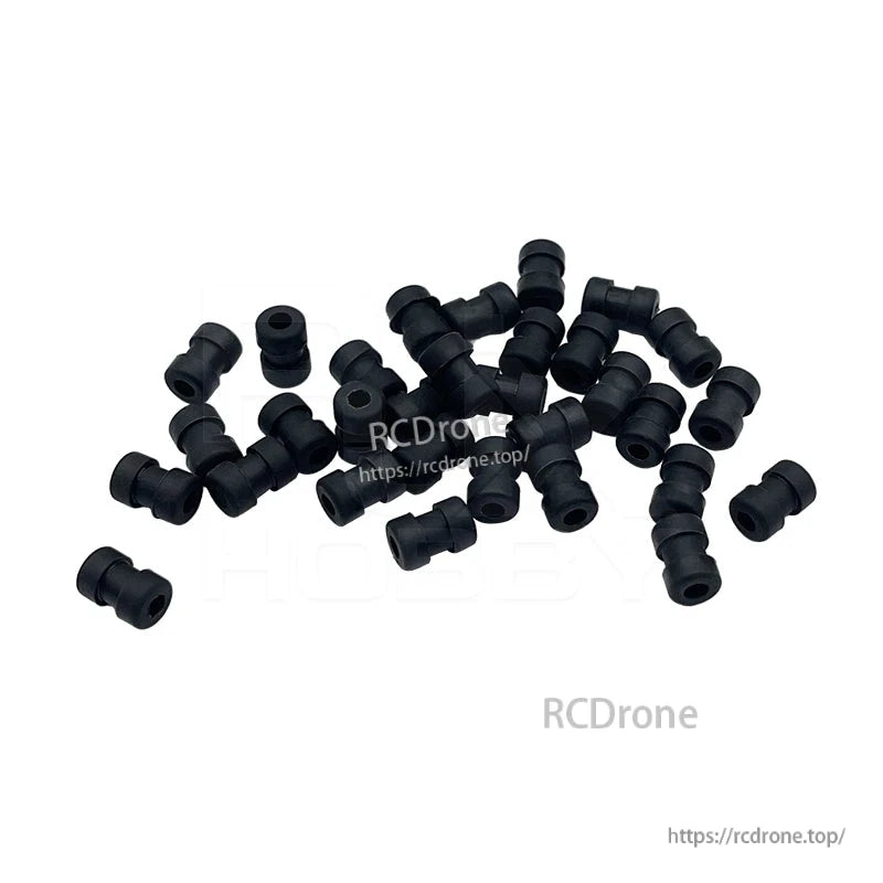 RJX 100pcs Damping Ball, Bulk pack of small black rubber damping balls/bushings for RC models, cylindrical dampers with center holes