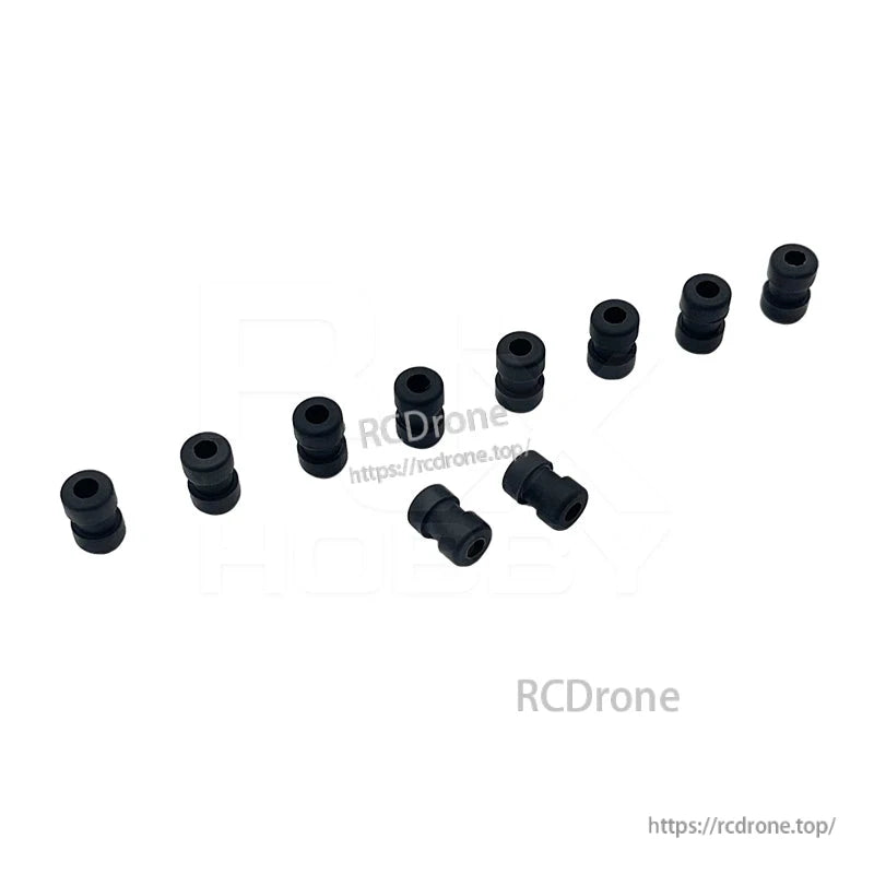 RJX 100pcs Damping Ball, Black rubber damping balls (grommets) with center holes, RJX set for vibration isolation mounts