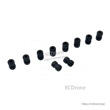 RJX 100pcs Damping Ball, Black rubber damping balls (grommets) with center holes, RJX set for vibration isolation mounts