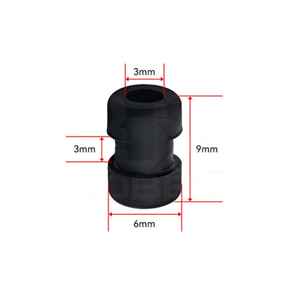 RJX 100pcs Damping Ball, Black rubber damping ball grommet, 9mm tall with 6mm base and 3mm inner hole diameter