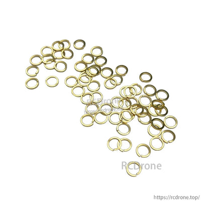 Gold-toned split lock tooth washers and gaskets for SMA female connector nuts, bulk pack