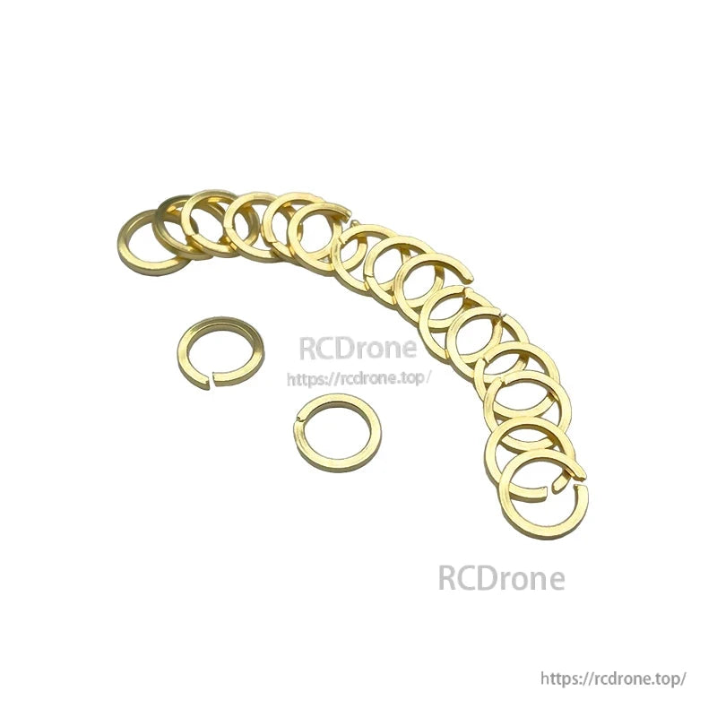 Gold-toned toothed lock washers for SMA female connectors, small split-ring style hardware set