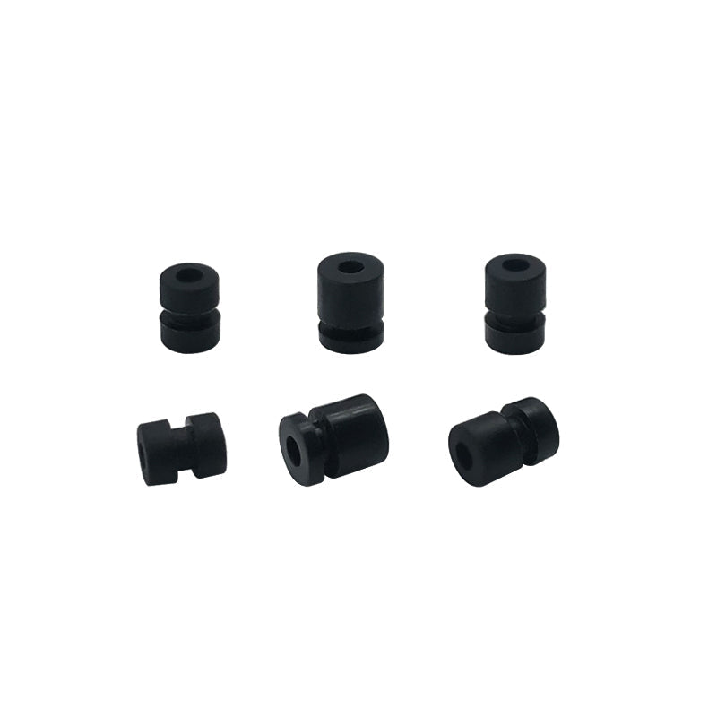 RJX 100pcs Silicone Anti-Vibration Damping Ball, Black silicone anti-vibration damping grommets with center hole, small cylindrical shock mounts for RC setups