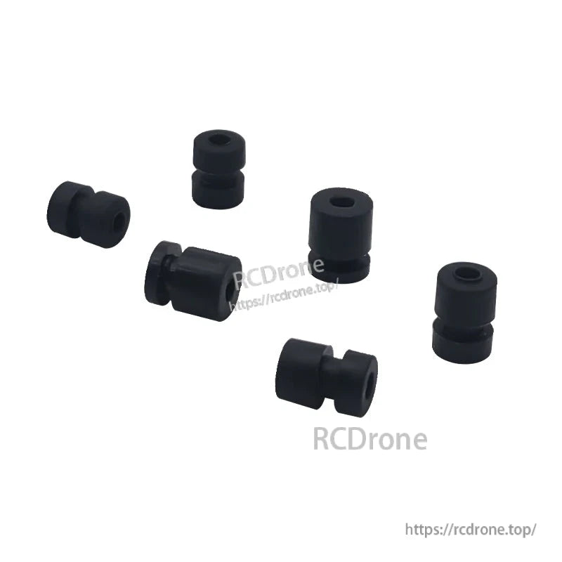 RJX 100pcs Silicone Anti-Vibration Damping Ball, Black silicone anti-vibration damping balls with center holes for mounting RC drone components (RJX 100pcs set)