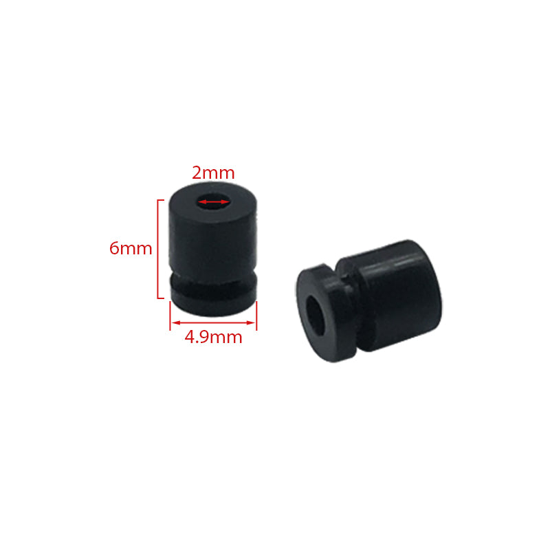 RJX 100pcs Silicone Anti-Vibration Damping Ball, Black silicone anti-vibration damping ball with 2mm hole, 6mm height and 4.9mm diameter dimensions