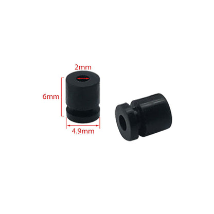 RJX 100pcs Silicone Anti-Vibration Damping Ball, Black silicone anti-vibration damping ball with 2mm hole, 6mm height and 4.9mm diameter dimensions