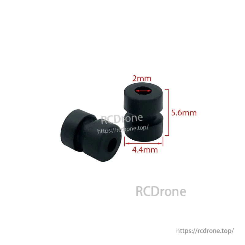 RJX 100pcs Silicone Anti-Vibration Damping Ball, Black silicone anti-vibration damping ball with 2 mm hole, approx. 5.6 mm tall and 4.4 mm wide