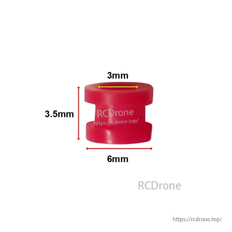RJX 100pcs Silicone Anti-Vibration Damping Ball, Red silicone anti-vibration damping ball with 6mm width, 3.5mm height and 3mm top diameter