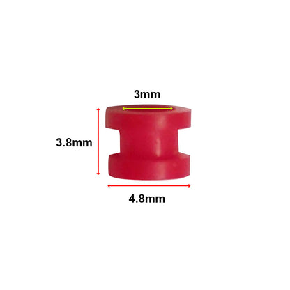 RJX 100pcs Silicone Anti-Vibration Damping Ball, Red silicone anti-vibration damping ball with 3mm top diameter, 4.8mm base, and 3.8mm height