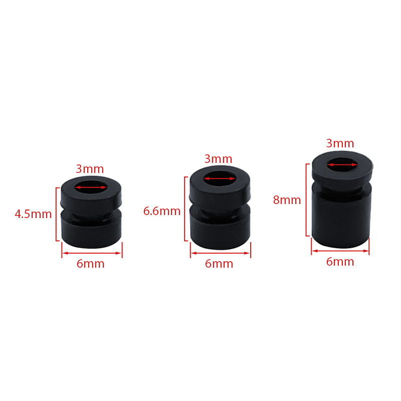RJX 100pcs 8x6x3mm / 6.6x6x3mm / 4.5x6x3mm / 3.8x4.8x3mm / 3.5x6x3mm Damping Balls AV Shock Absorber Ball Damper Anti-Vibration Ball