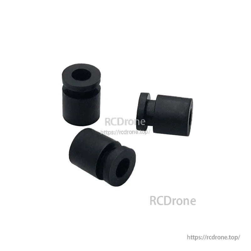RJX 100pcs Silicone Anti‑Vibration Damping Ball, Black silicone anti-vibration damping balls with center hole and flanged lip for RC mounts