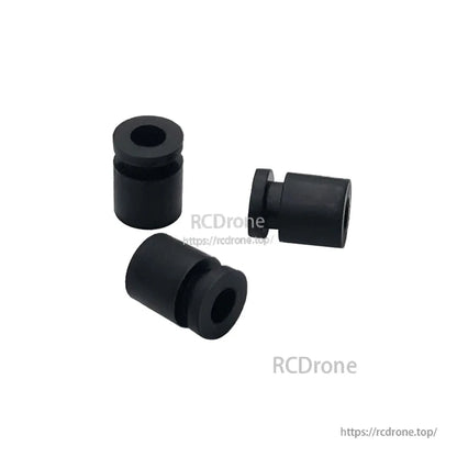 RJX 100pcs Silicone Anti‑Vibration Damping Ball, Black silicone anti-vibration damping balls with center hole and flanged lip for RC mounts