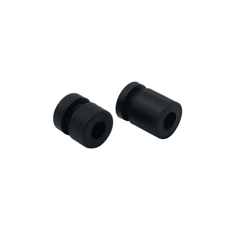 RJX 100pcs Silicone Anti‑Vibration Damping Ball, Black silicone anti-vibration damping ball grommets with center holes, shown as two pieces