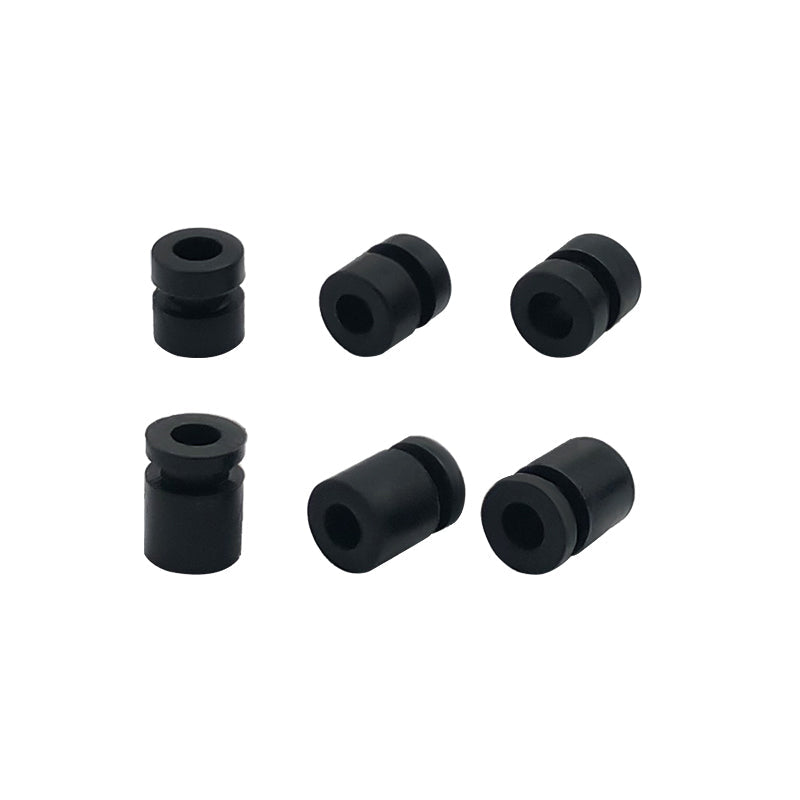 RJX 100pcs Silicone Anti‑Vibration Damping Ball, Black silicone anti-vibration damping balls with through-holes, spool-shaped bushings for mounting hardware