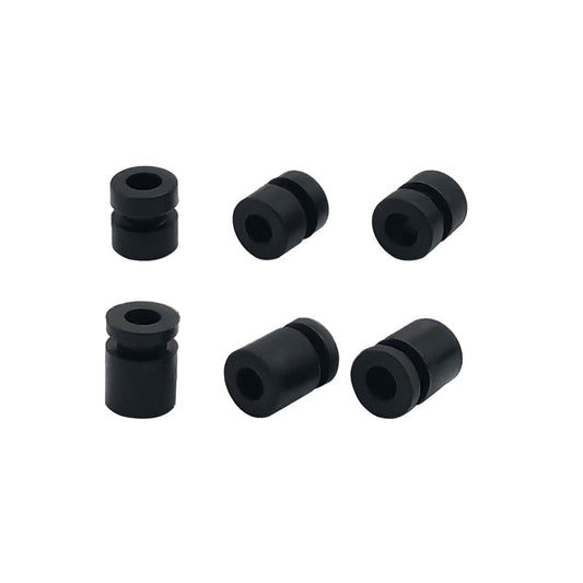RJX 100pcs Silicone Anti‑Vibration Damping Ball, Black silicone anti-vibration damping balls with through-holes, spool-shaped bushings for mounting hardware