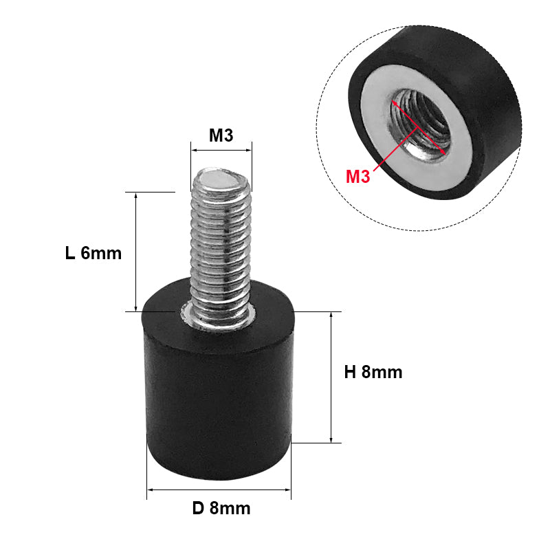 RJX 10pcs Vibration Isolator Shock Absorber Rubber Shock Mounts