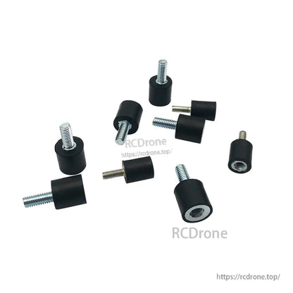RJX 10pcs Vibration Isolator Rubber Shock Mount, Rubber vibration isolator shock mounts with threaded studs and female inserts for reducing vibration in mounts