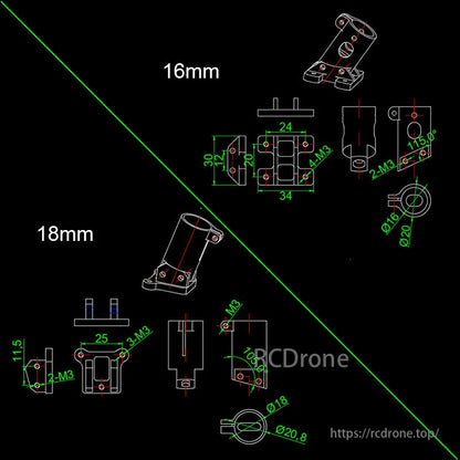 RJX 110° D16/18/20/22/25/30 мм шасі Деталі багатоосьового БПЛА Деталі кріплення вуглецевої трубки з алюмінієвого сплаву.