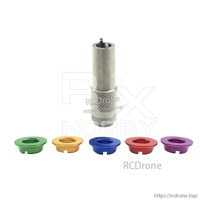 RJX 12PCS STAR POWER RC Transmitter Switch, Metal RC transmitter switch with knurled body and colored anodized mounting nuts in green, gold, blue, red and purple