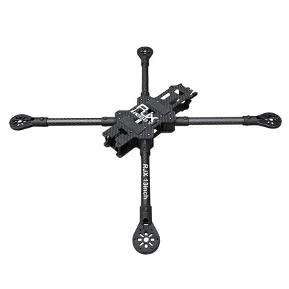 RJX 13-inch carbon fiber FPV racing drone frame kit with X-style arms and RJX Hobby center plates