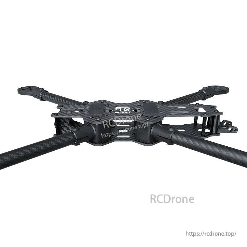 RJX 13-inch V1 carbon fiber FPV racing drone frame kit with X-style layout, long arms, and center stack plates