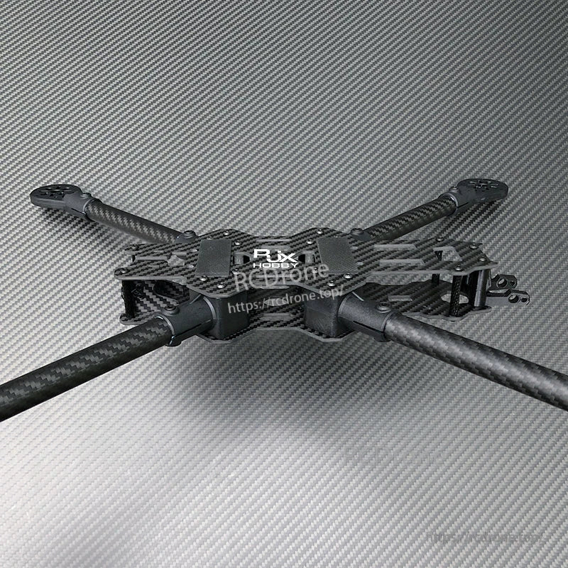 RJX 13-inch carbon fiber FPV racing drone frame kit with four long arms and stacked center plates