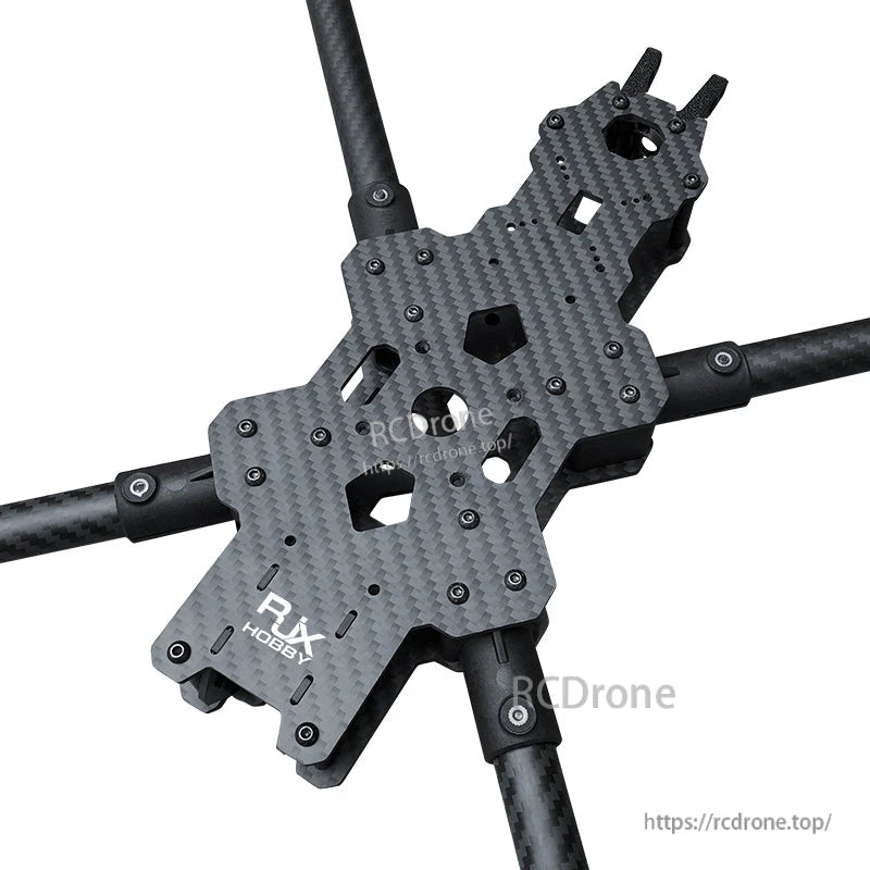 RJX carbon fiber FPV drone frame kit center plates with screw hardware and mounted arms