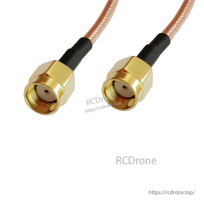 RJX 15cm RP-SMA male to RP-SMA male coaxial cable with gold connectors and braided jacket