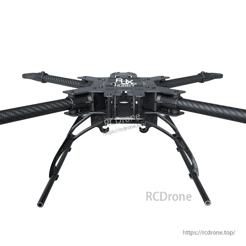 RJX 15-inch carbon fiber FPV drone frame kit with landing gear, four arms, and top plate